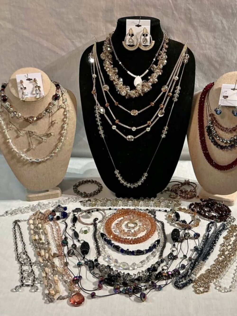 💎Vintage Crystal Beaded Jewelry Necklaces Bracelets Earrings Mixed Statement